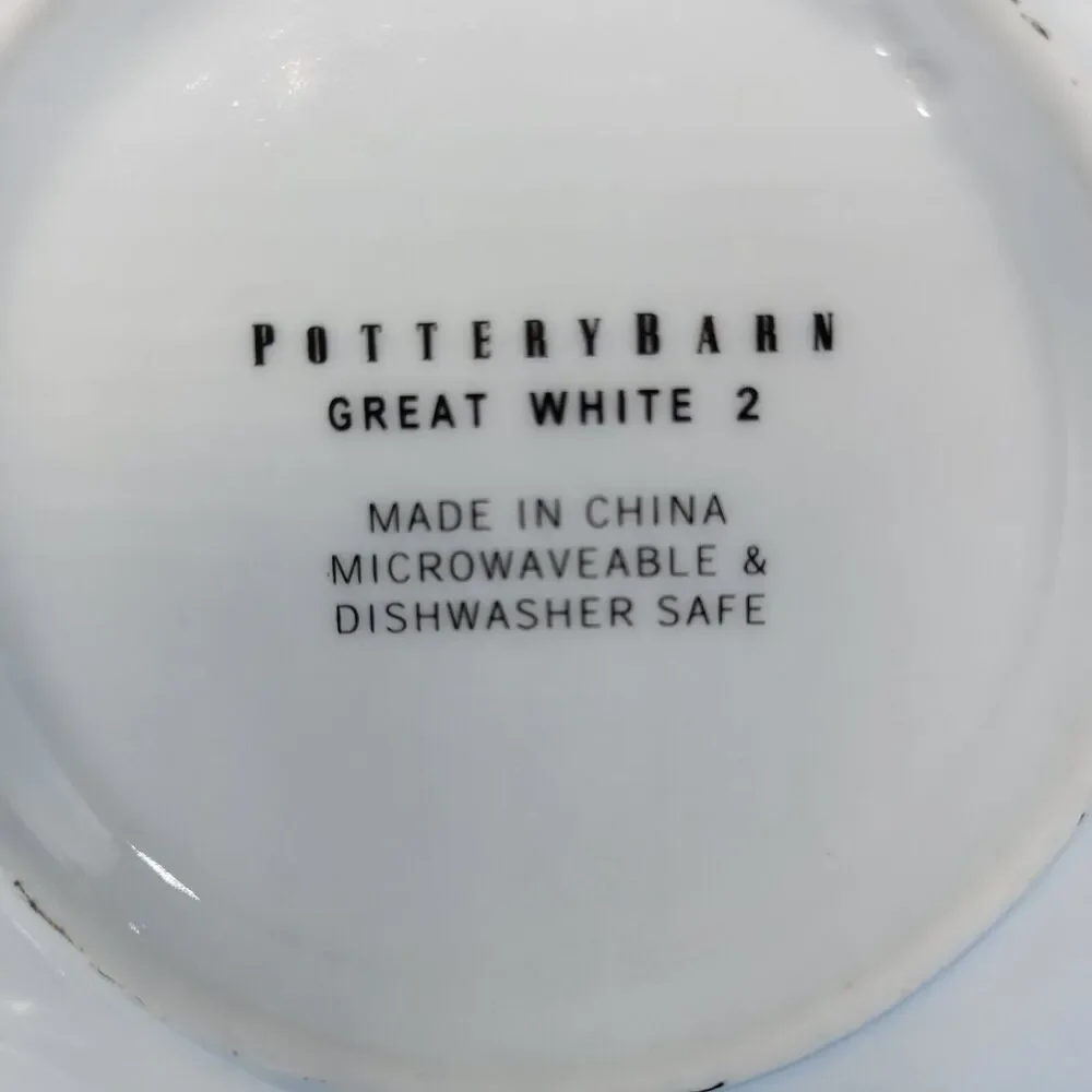 Pottery Barn Great White Pasta Bowls 10 1/8